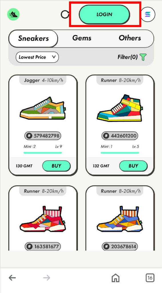 STEPN公式サイトよりアクセス_STEP2