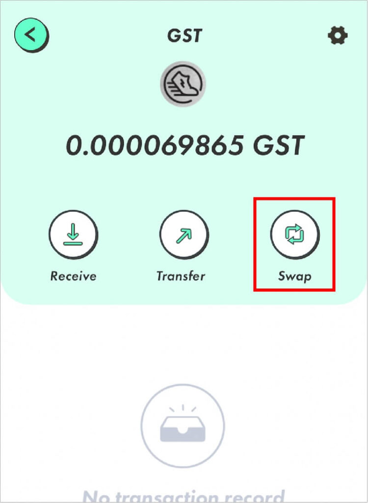 手順2:STEPNのWalletでGSTをSOLへ交換 2-2